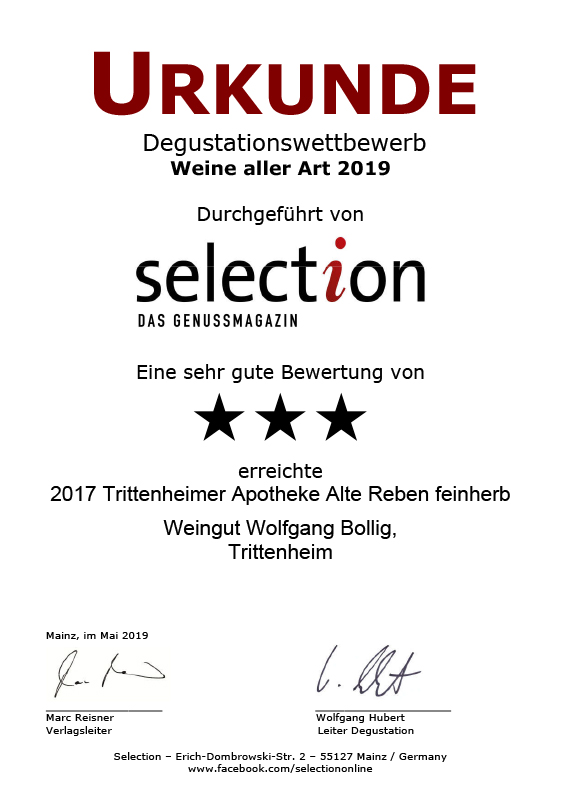 2017 Trittenheimer Apotheke Alte Reben feinherb